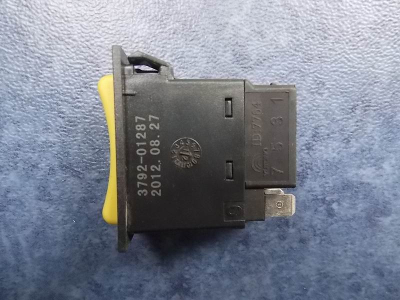 Left door main rocker switch (switch housing is yellow)