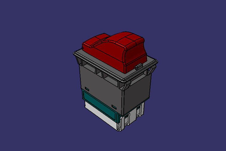 Однокнопочный аварийный выключатель кулисного типа.