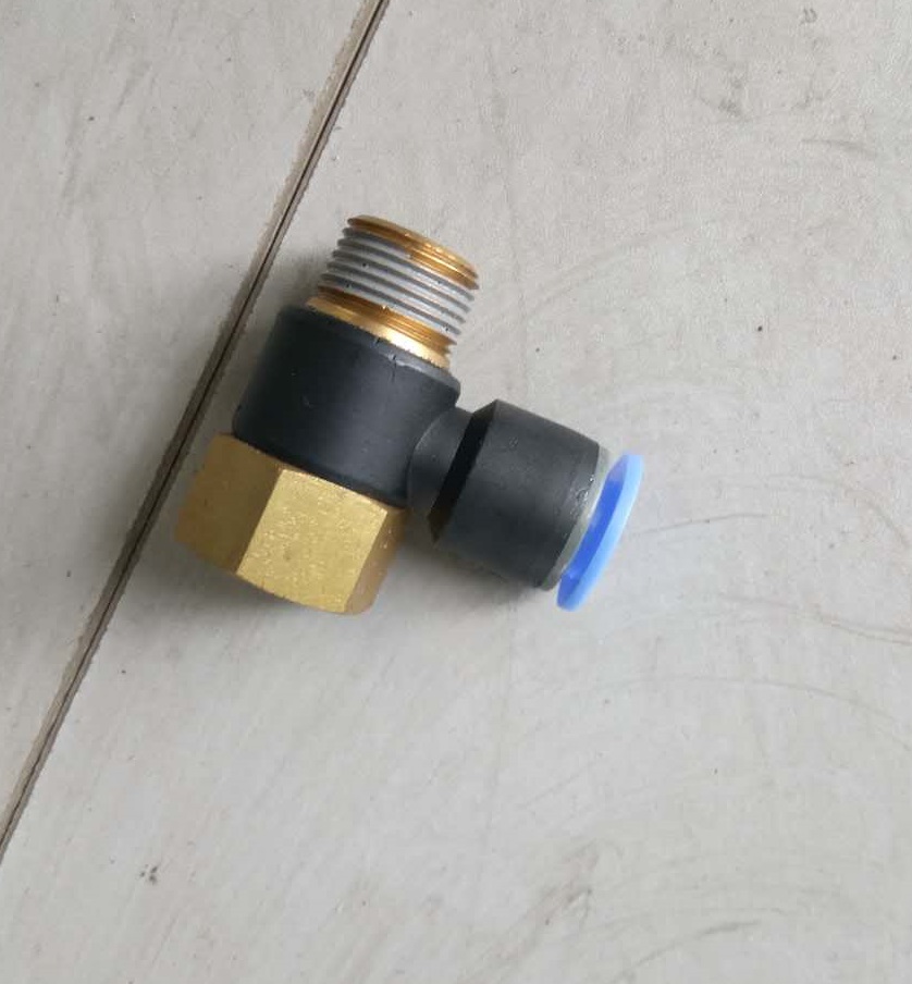 Pneumatic quick plug connector, right-angle articulated meter connector, PHF10-03