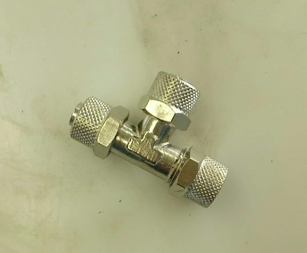 Pneumatic lock female connector, tee, XJSM-3T-08