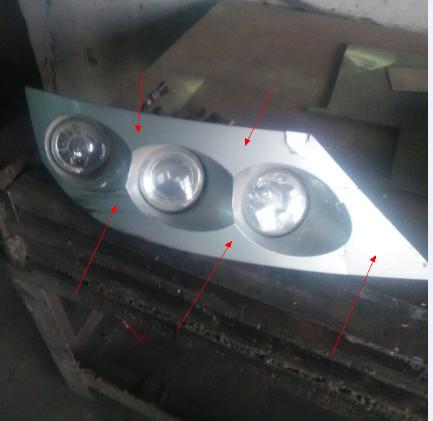 Combination light frame; right side