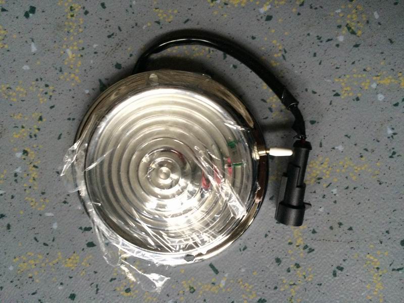 Cabin light, light bulb, round 4 inch, switch, bottom out line, 24V