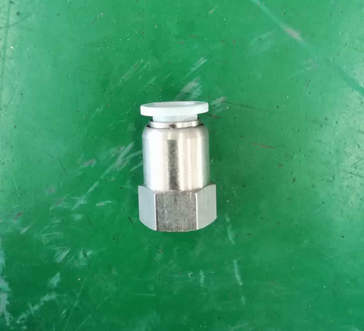 Pneumatic quick plug connector, straight through meter connector, PCF8-01