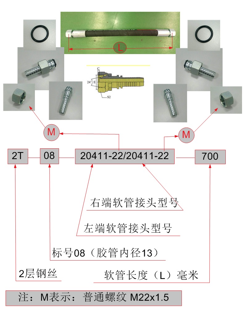 Hose assembly 2-13-H11-700