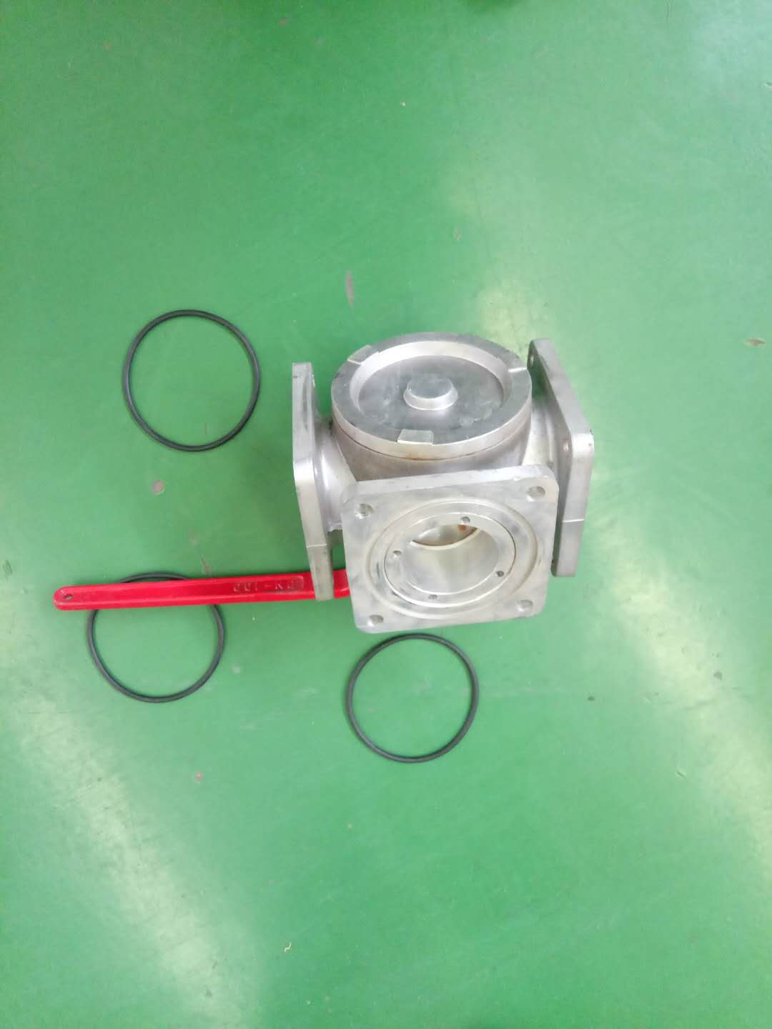 Four-position three-way ball valve Q41F-10L DN65