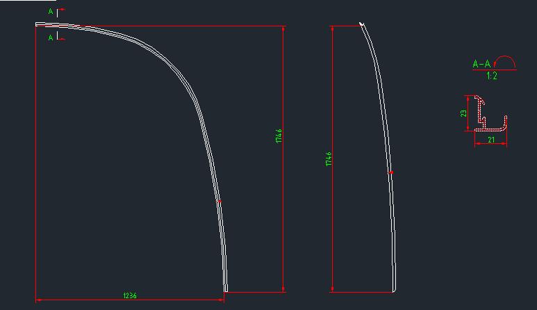 The left front section of the flow tank (6100, to the lower edge of the wind barrier)