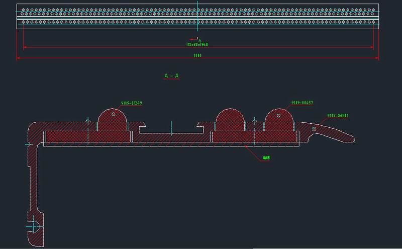 Interior strips, aluminum profiles, 1000 (steps)