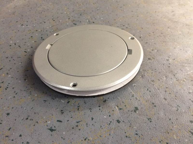 Floor access cover, cast aluminum, round /φ140 / flat / silver