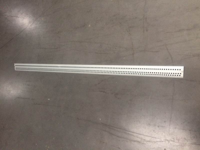 Decorative straight profile, aluminum, step (with rubber strips)