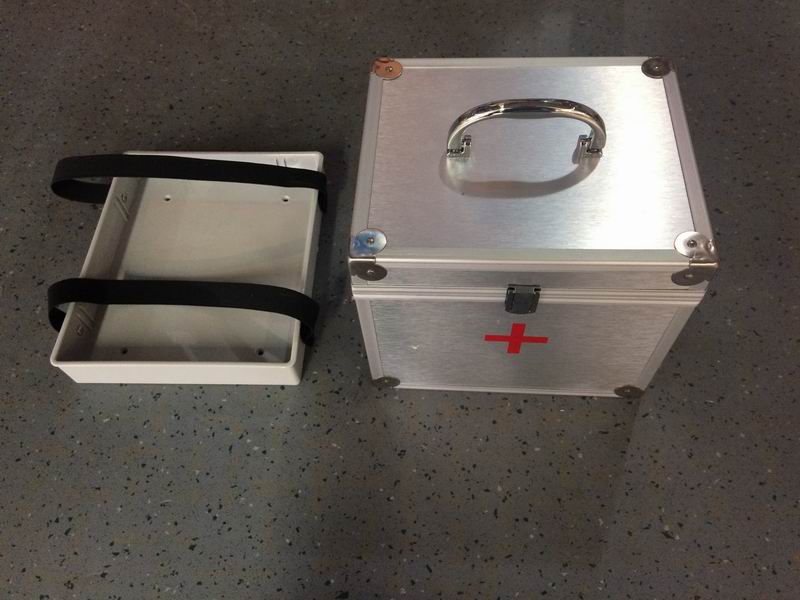 Medicine box, 250*210*210, aluminum red cross, flip up