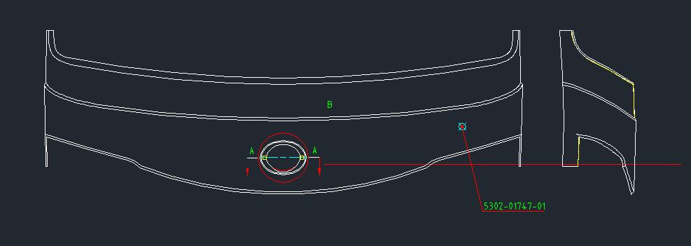 Outer skin on the lower front windshield (opening hook hole)