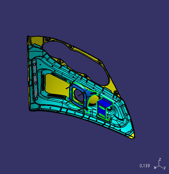 Передняя распашная дверь, 6805 , внутренняя и внешняя пластины большие, ближе к левой стороне угла.
