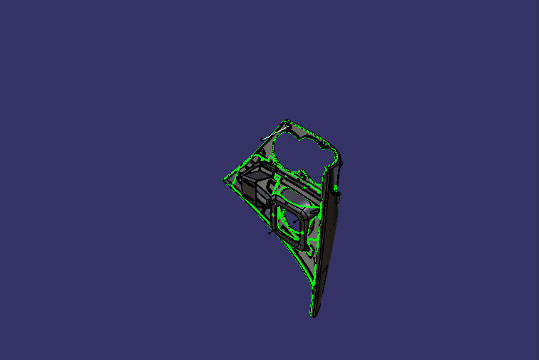 Front flip door, H16A, inner and outer plates are fully stamped on the right side