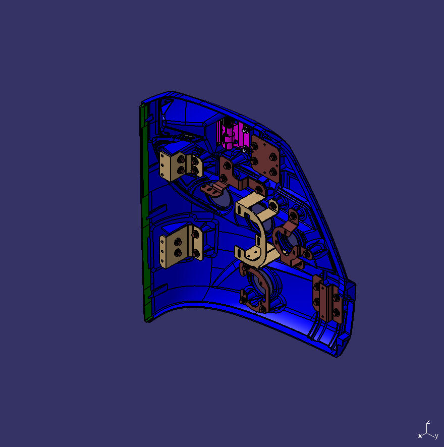 Front circumference left side light frame skin, new Kowba, SMC, with flip door