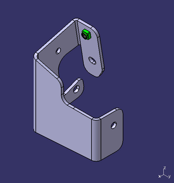 Внешняя скобка, опора для крепления переднего замка, правая P081
