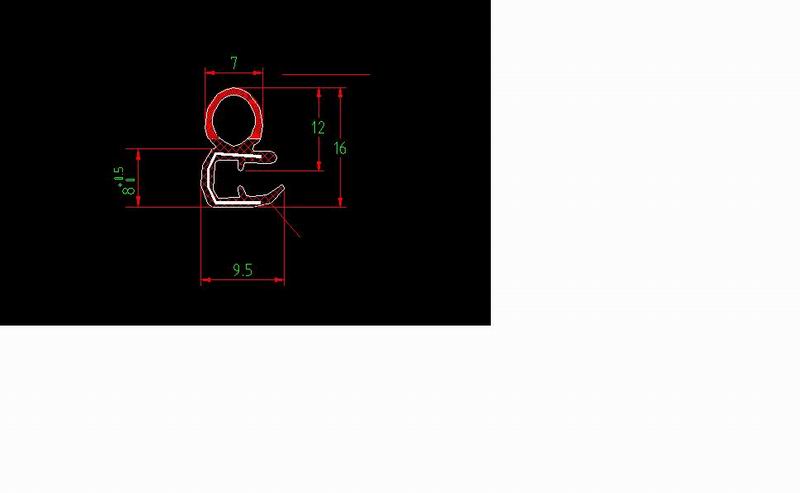 Front windshield interior decorative rubber strip, same as 5302-00002