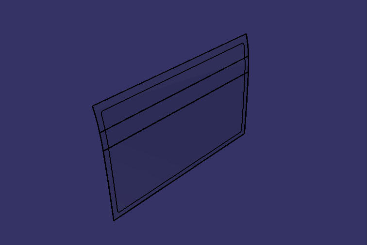 Single layer enclosed glass, right second, 6122H9, dark gray