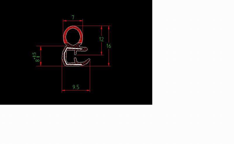 Front windshield interior decorative rubber strip (small)