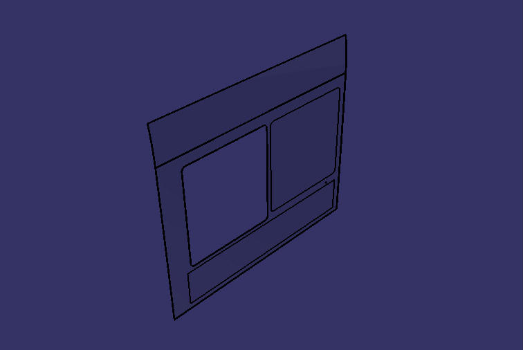 Inline fixed glass, right second, ZK6105HG, peony green