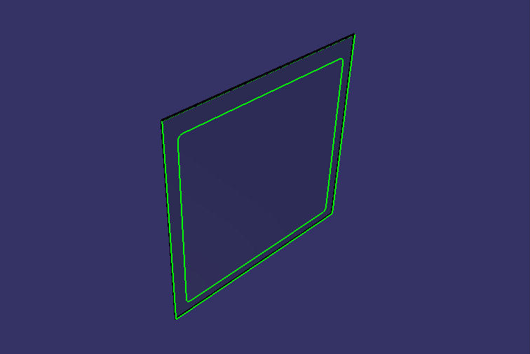 Single layer of enclosed glass, left second, 6535DX, peony green