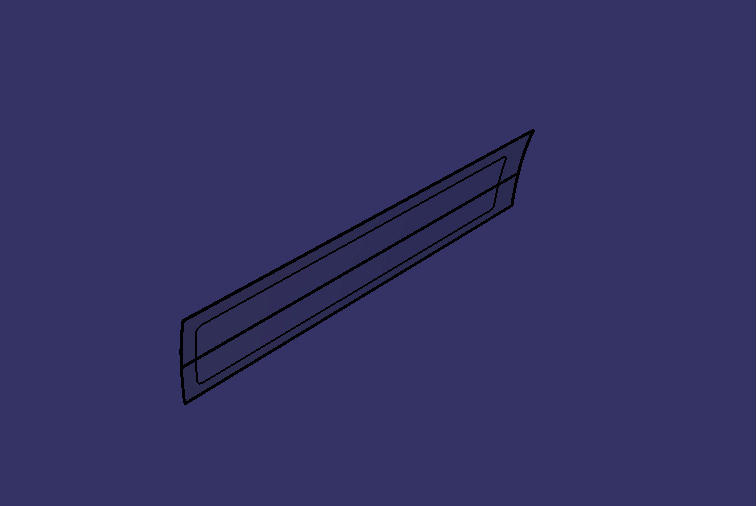 Single layer of enclosed glass, top left, 6120D, dark grey