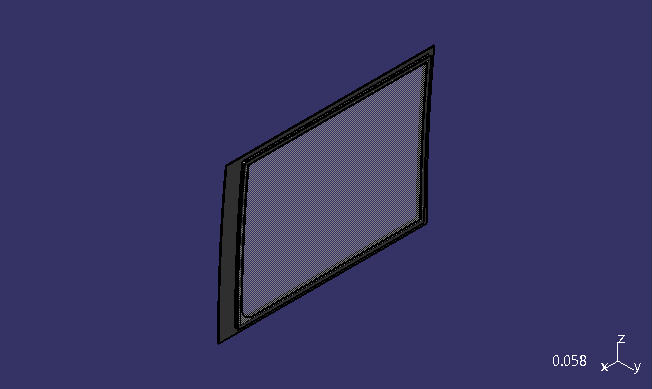Hollow enclosed glass, left end, T132, dark gray