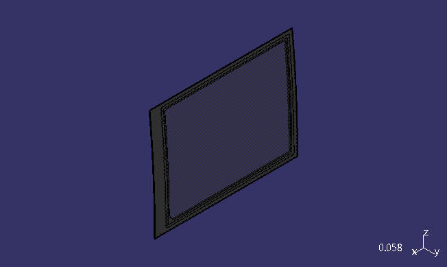 Hollow enclosed glass, right end, T132, dark gray