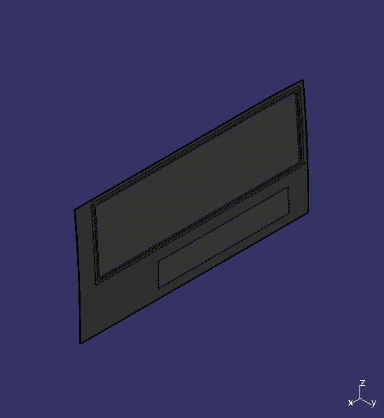 Hollow enclosed glass, right first, T132, dark gray