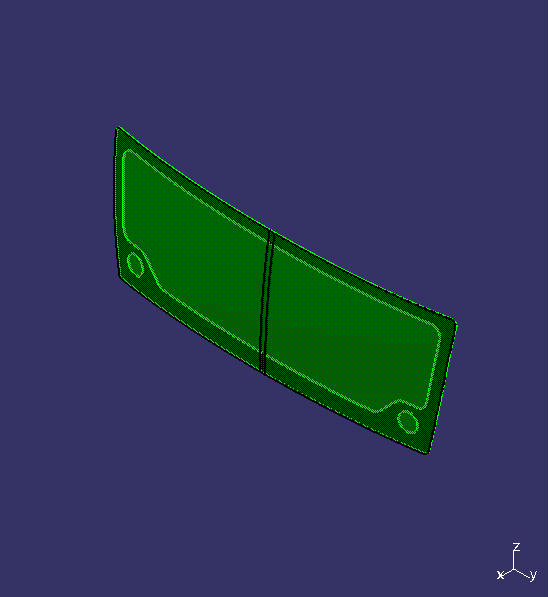 Rear windshield tempered glass, 6128H, peony green, high turn signal