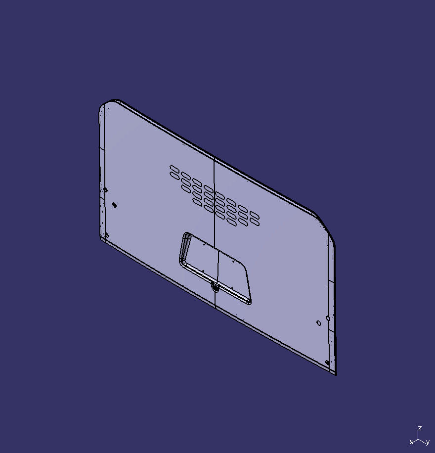 Non-sealed rear hatch door, B368, iron bump lock, grille double