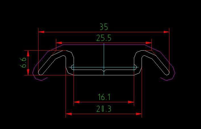 D58 strip decorative aluminum profile, fixed ruler 6000, spray beige yellow plastic