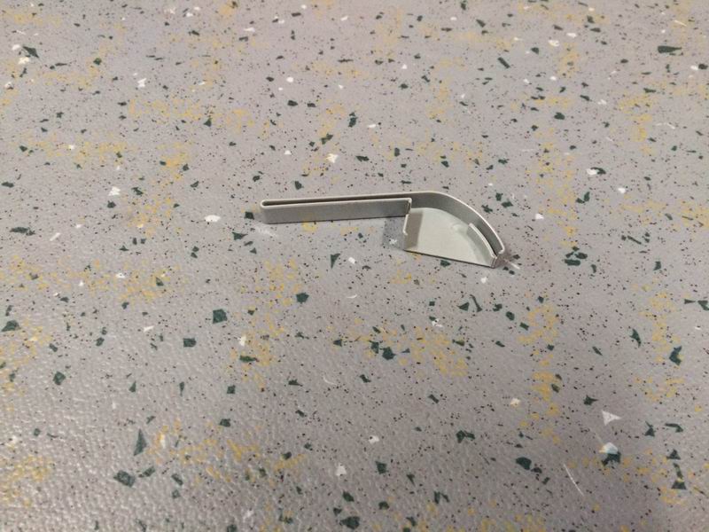 Front head of window frame, silver grey, ABS injection molding, 6146HS-1