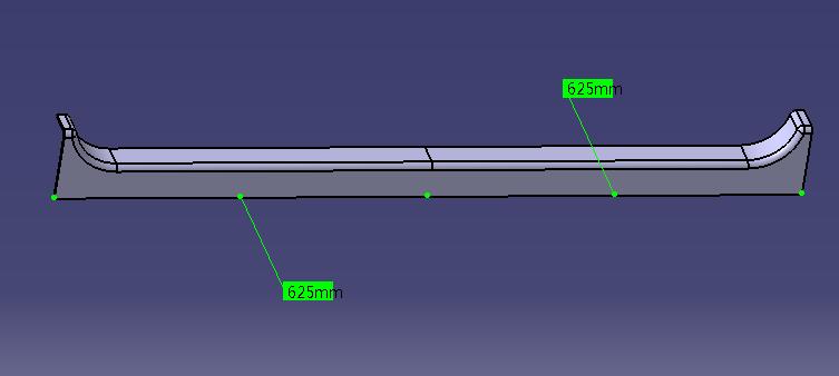 Decorative parts on the middle door, Rhine white, ABS/hole opening 1250mm-1