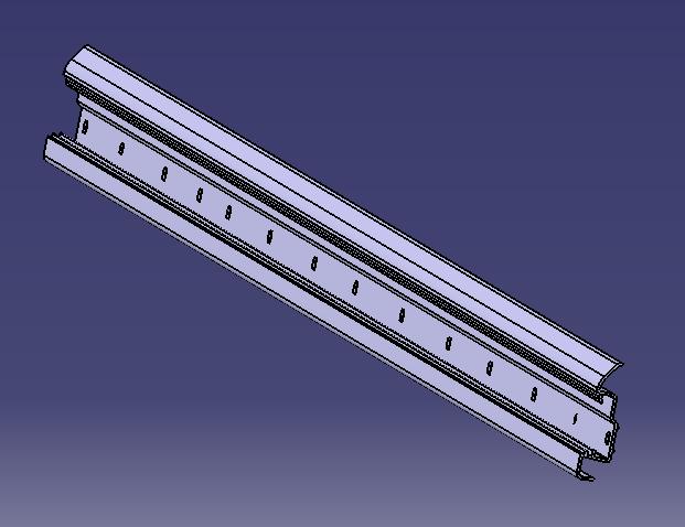 Aluminum profile under the window frame, hollow, grey (right rear side)