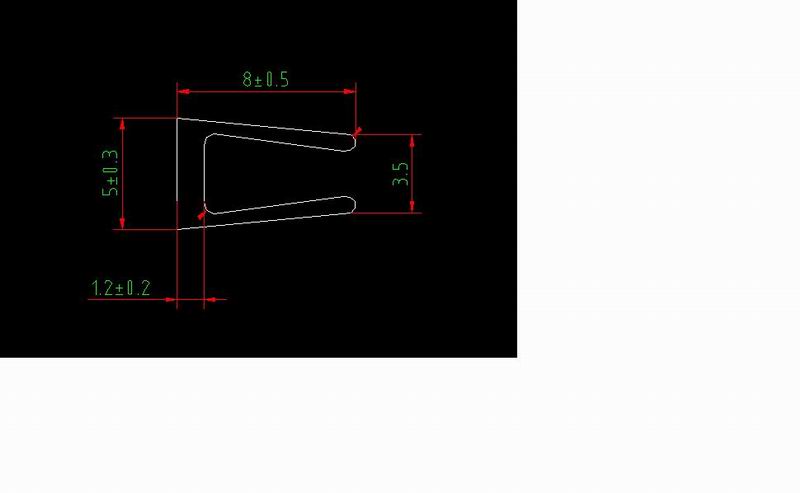 Decorative rubber strips in the edge of the decorative parts, Rhine white, cross-section same as 06485