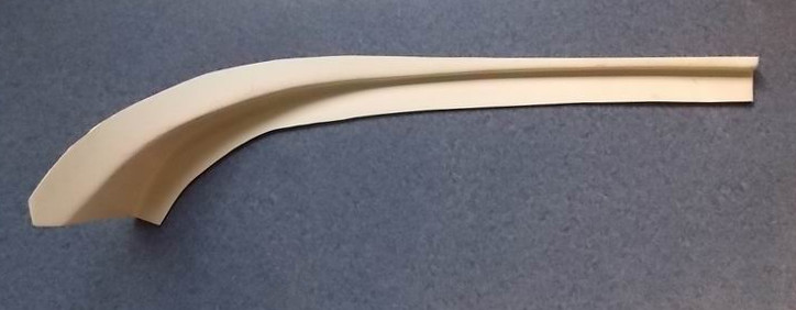 Front windshield lower left decoration parts, Rhine white, 2-piece set