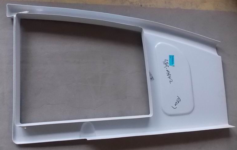 Driver's window decorations (light grayish-white)