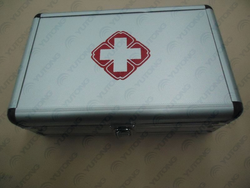 Medicine box, 250*160*82, aluminum red cross, flipped up-1