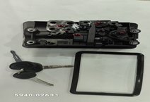Hammer door lock; black large box lock without light-1