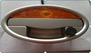 Hammer door lock; silver-gray elliptical lock with lamp