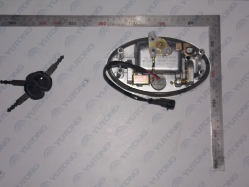 Hammer door lock; silver-gray elliptical lock with lamp-2