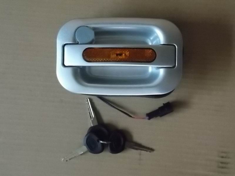 Hammer door lock; silver-gray large box lock with light