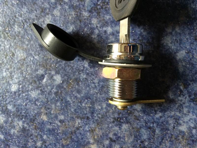 Passenger door lock core; bus front fan; installed outside-1