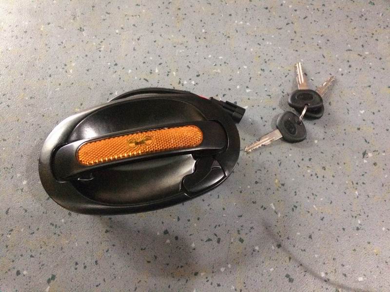 Hammer door lock; black large box lock with light lever-1