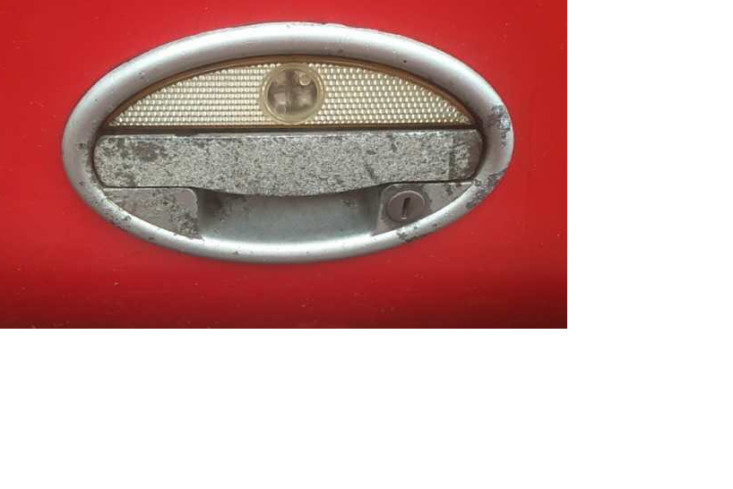 Oval two-point lock handle with lamp; spray paint