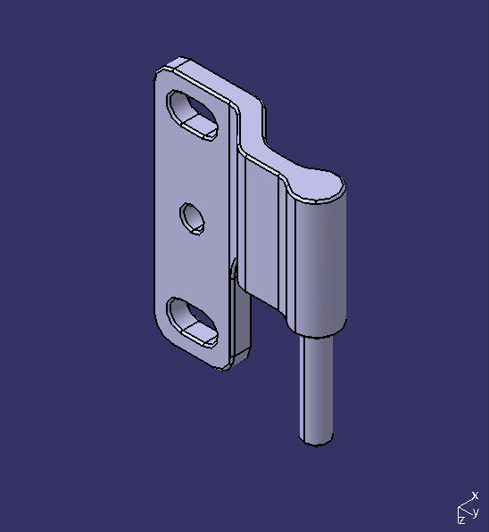 Rotary shaft side hatch hinge, U-shaped, left front