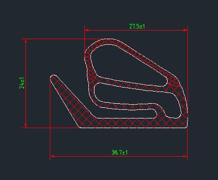 Rubber strip, 6128 (skirt rubber strip), NT$B