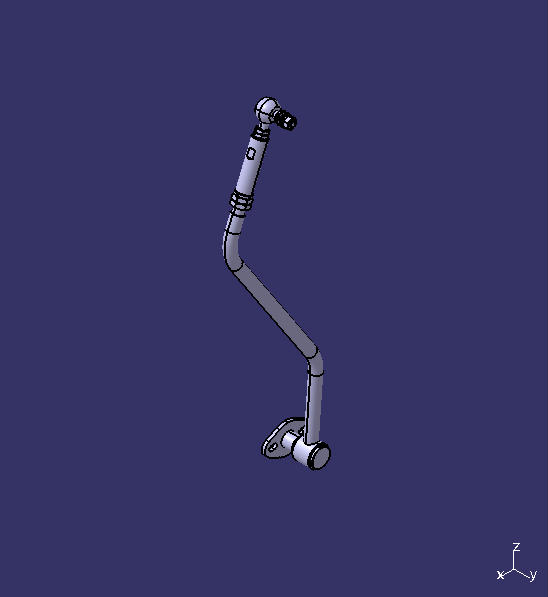 Passenger door balance rod, built-in, left rudder, bent rod