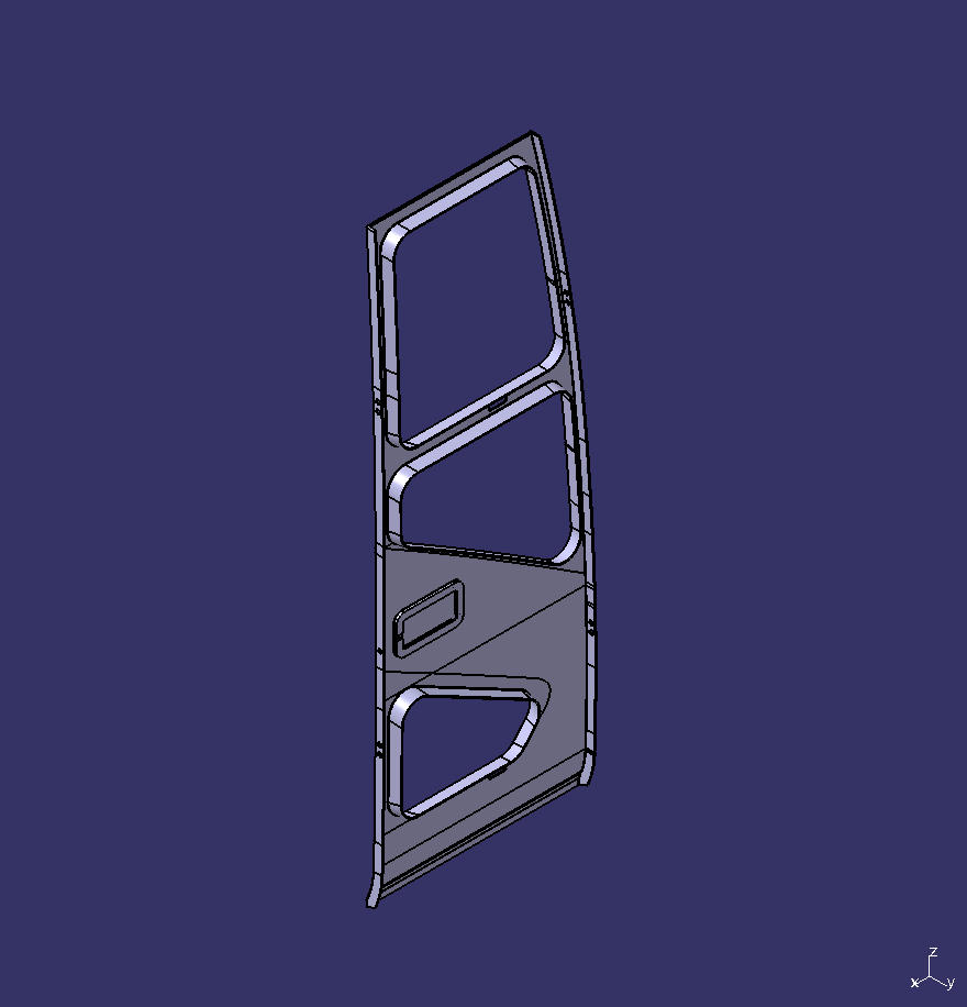 Exterior swing door interior parts, front, Rhine white, E328, GMT island
