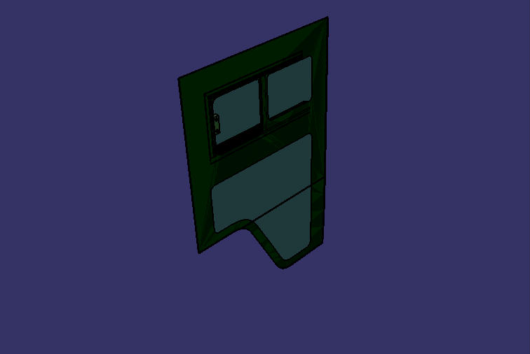 Однослойная пассажирская дверь, встроенное раздвижное окно, средняя дверь, 6745DX , белое стекло